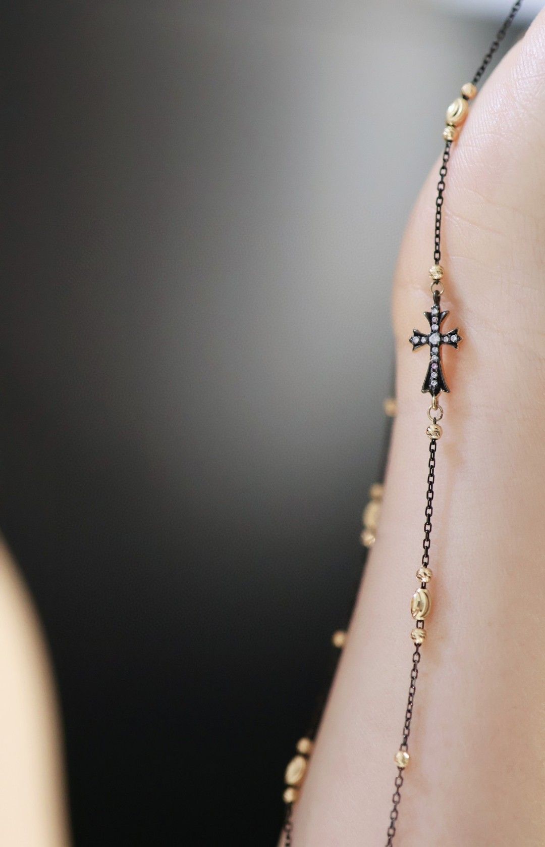 18K 黑金鑽石項鏈 G2 40+5cm