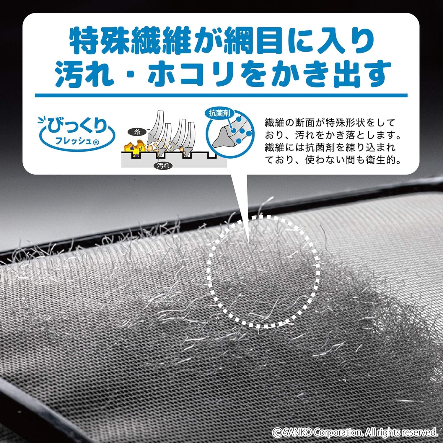 日本製SANKO隔塵網專用特殊纖維清潔刷
