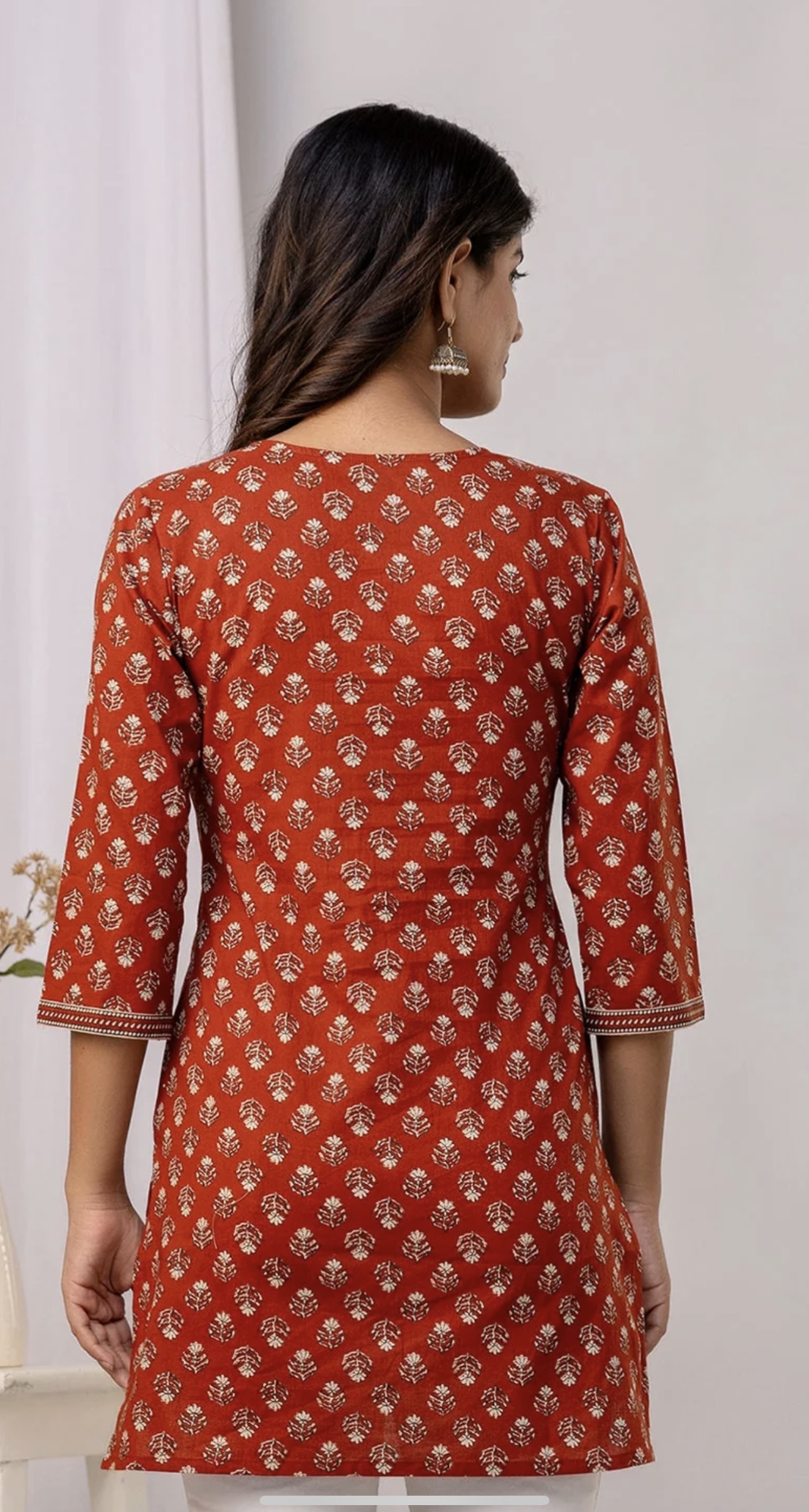 Brownish Maroon Cotton Tunic