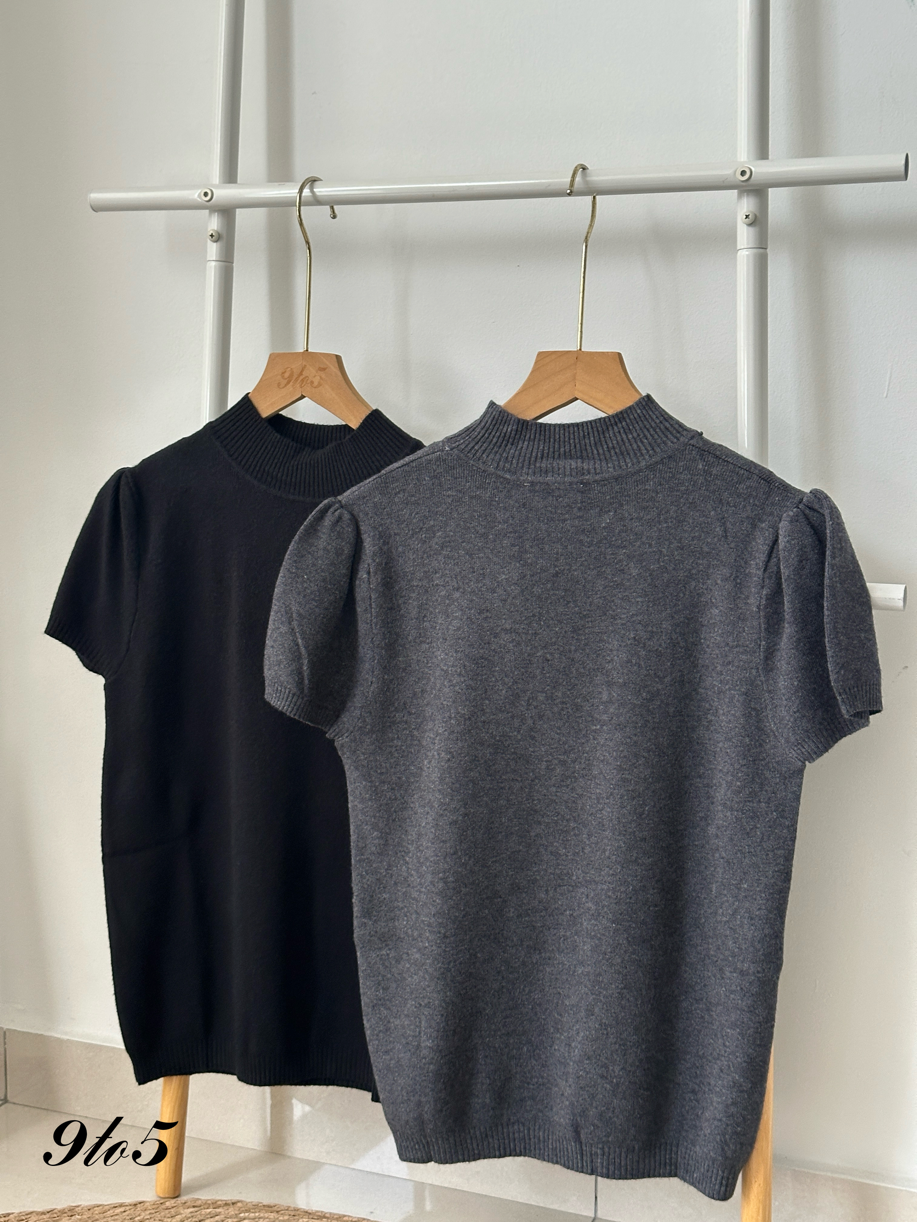 T4008 Puff Sleeve Knit Top - 4 Colors 