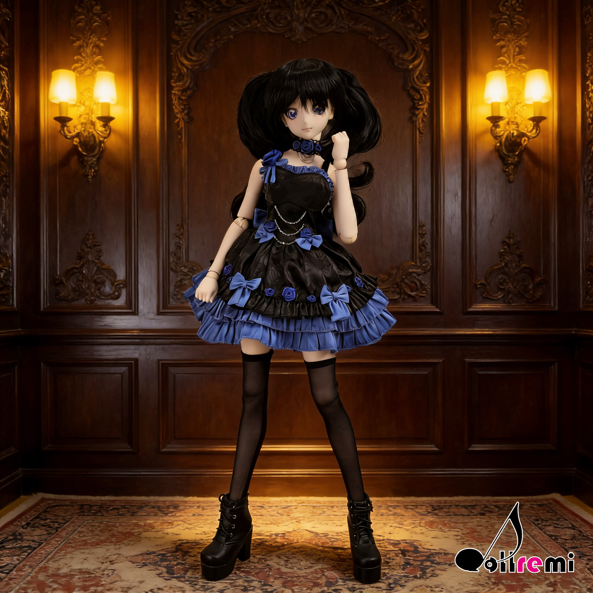 【dollremi】(DD0912) 午夜藍調協奏曲洛麗塔連衣裙 Nocturne in Blue Lolita One-piece