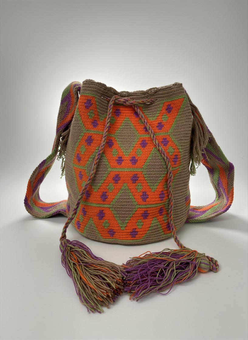 【背得起嘅藝術品】哥倫比亞正宗 Wayuu Mochila 手工民族編織袋  [預計 : 6月中至尾發貨] (PO-WY-BGEORG-G01)