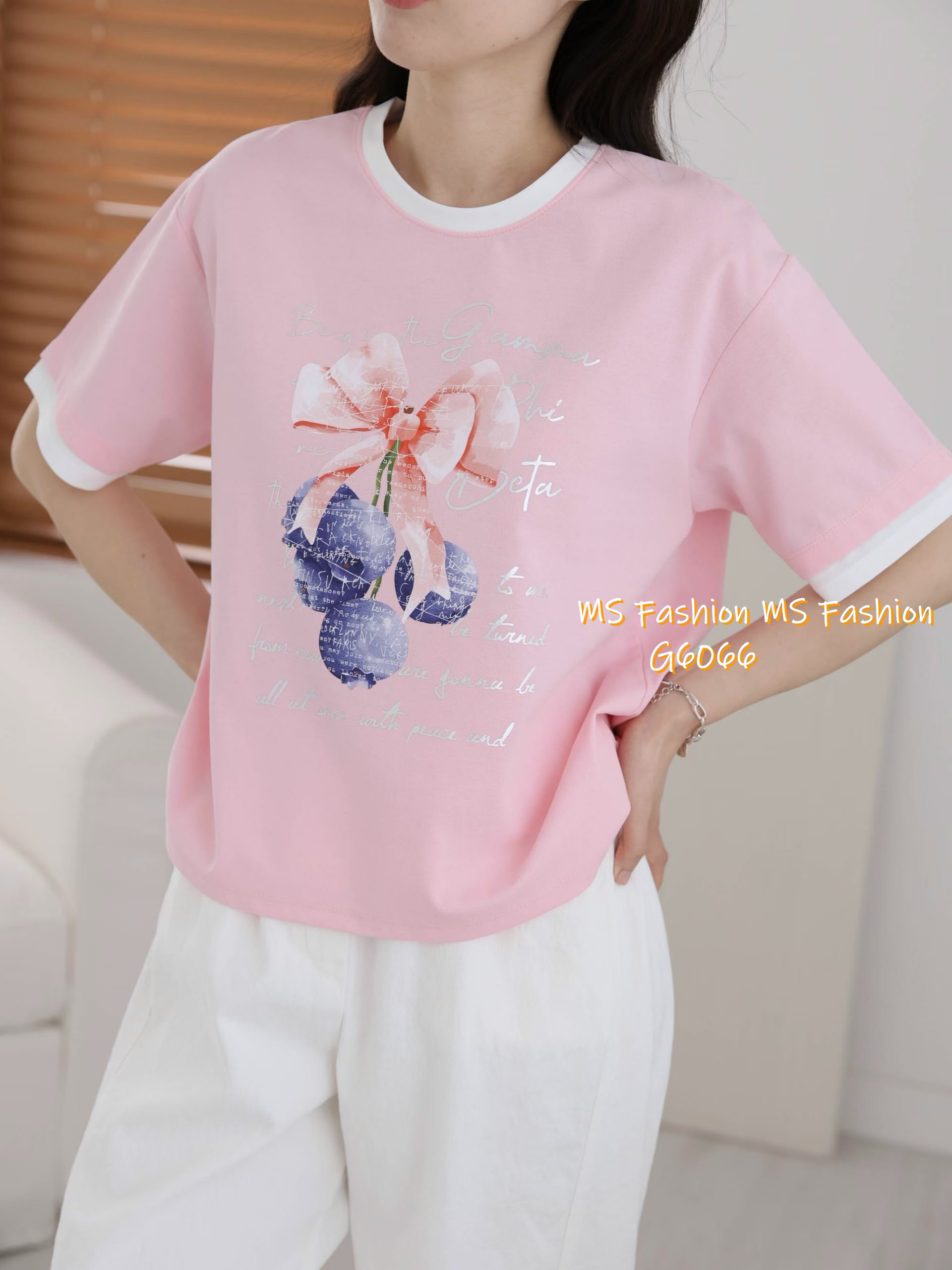 G6066 韓國🇰🇷花花字母print top