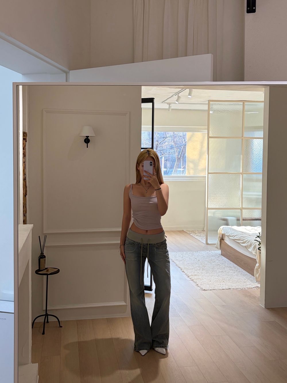 Banding Drawstring Bootcut Jeans