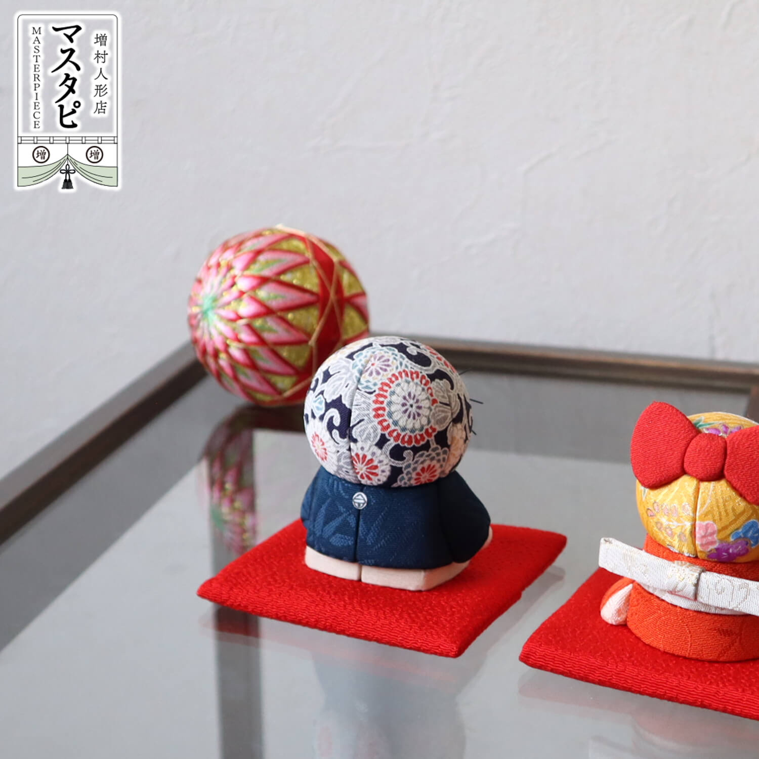 [訂購] 多啦A夢木偶公仔 連木箱 櫻花擺設(江戶木目込人形)