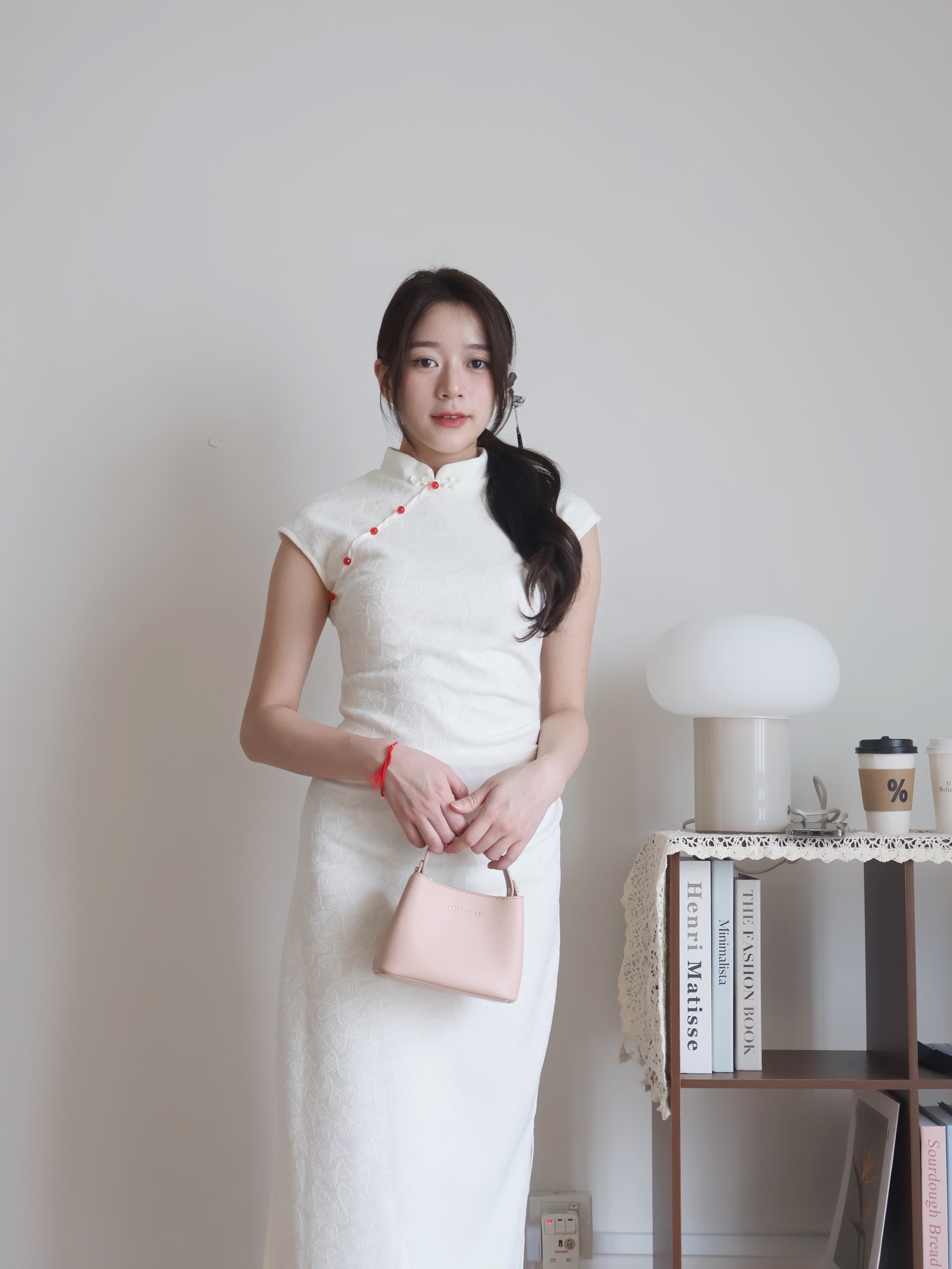 Jade Side-Slit Cheongsam | Cream