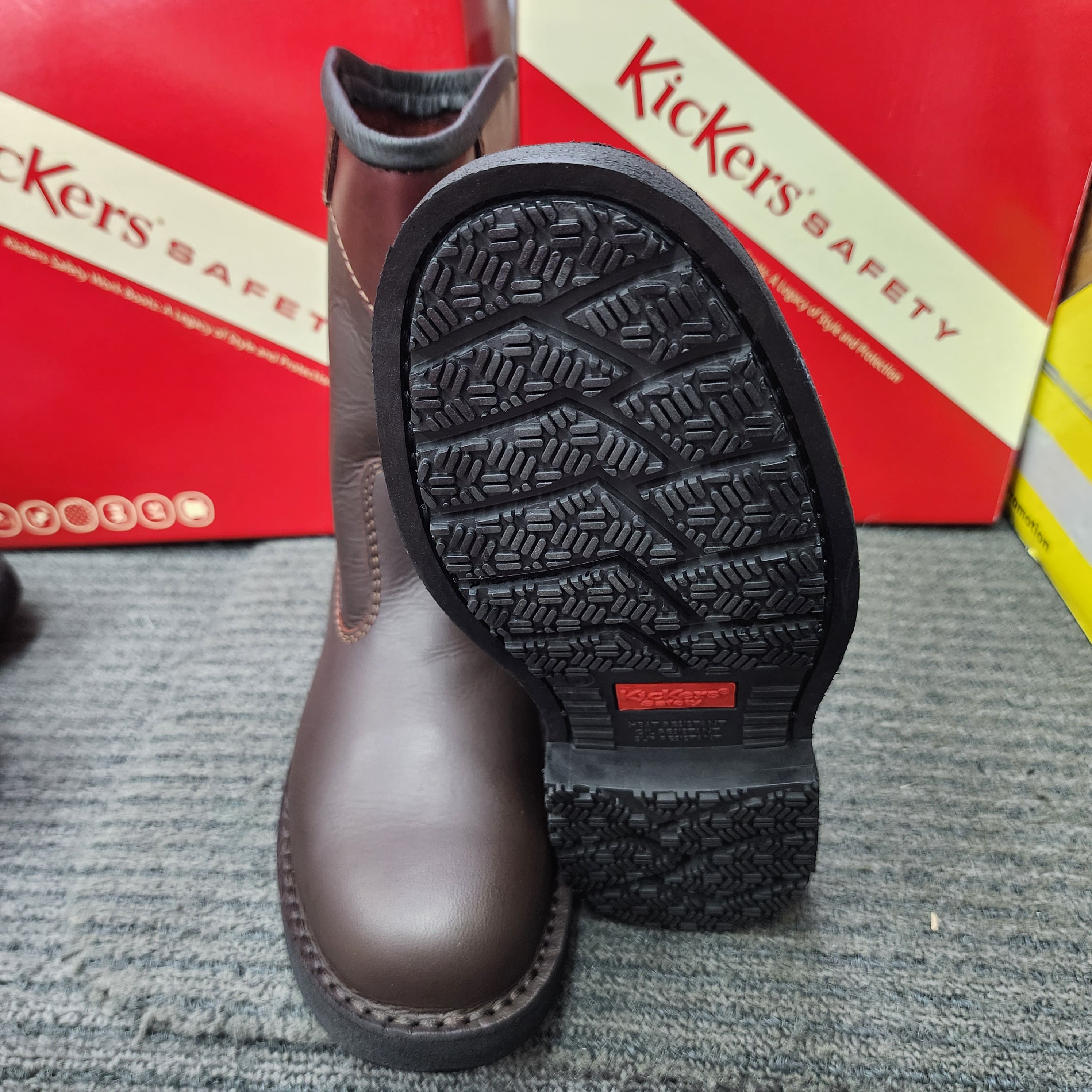 KicKers Safety Shoes KK 603 SIRIM DOSH High Cut Black Cherry Pull up Steel Plate Toe Cap Kasut Keselamatan