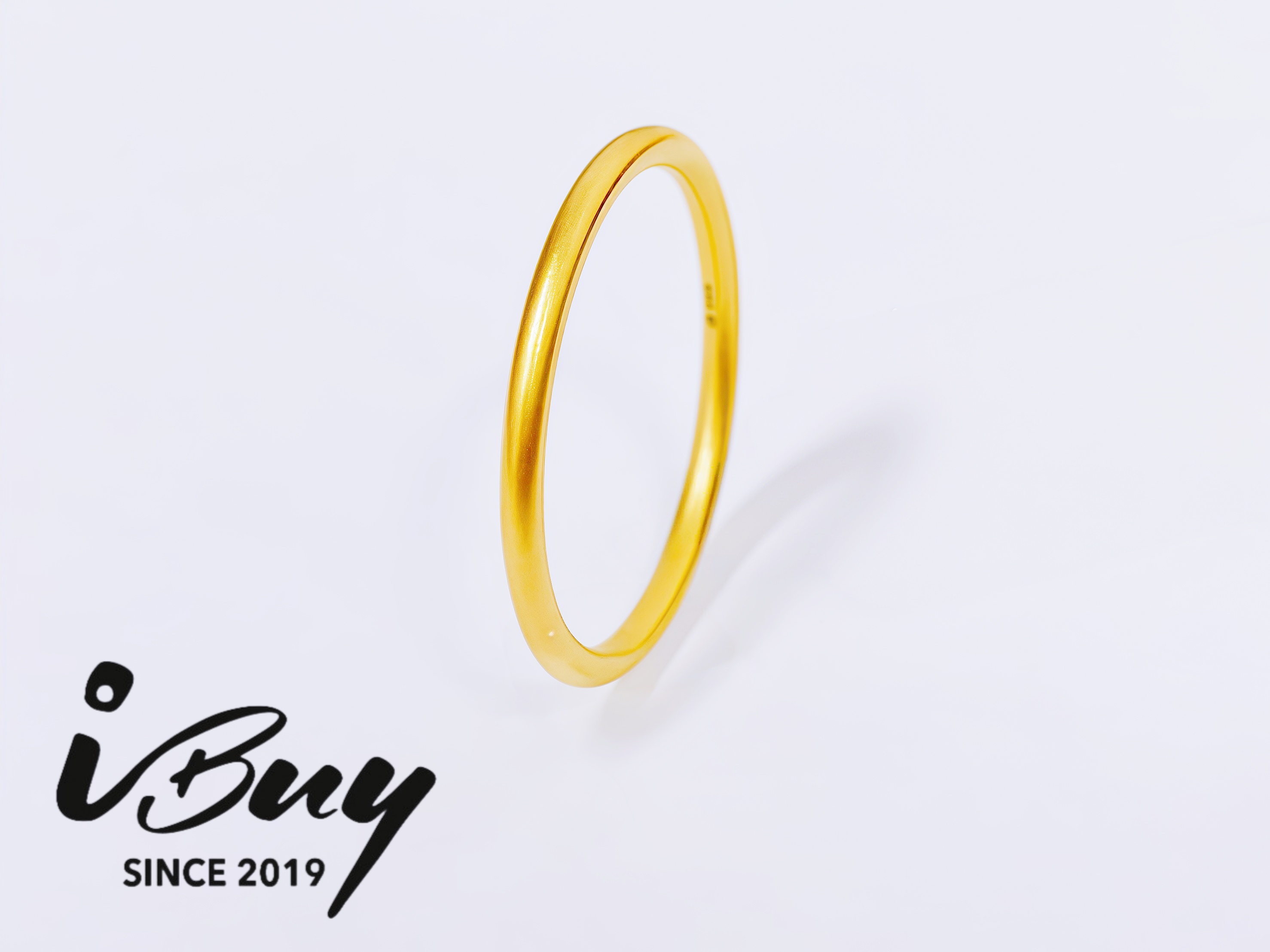 999 GOLD METTE PLAIN BAND RING 999 金 蒙沙素圈戒指