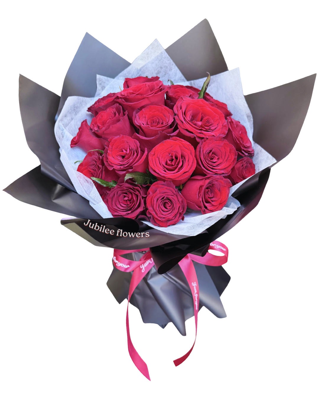 红玫瑰圆形花束