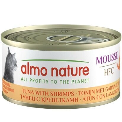 Almo Nature HFC Mousse 吞拿魚+鮮蝦 慕斯貓罐頭 70gx24