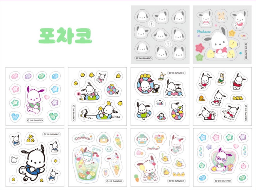 【預訂】韓國直送 Sanrio 60款透明貼紙大集合 