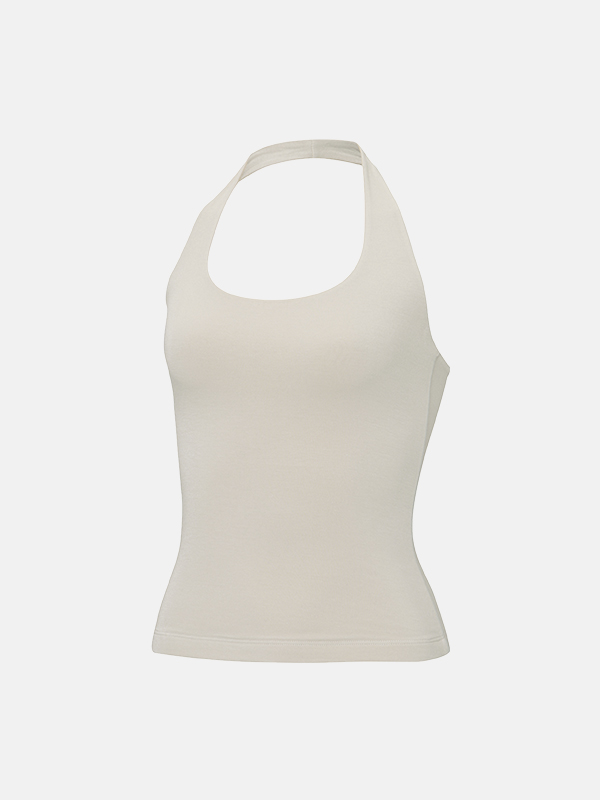 慵懶花瓣領Top 預購_Soft Halter Sleeveless by Grandeline