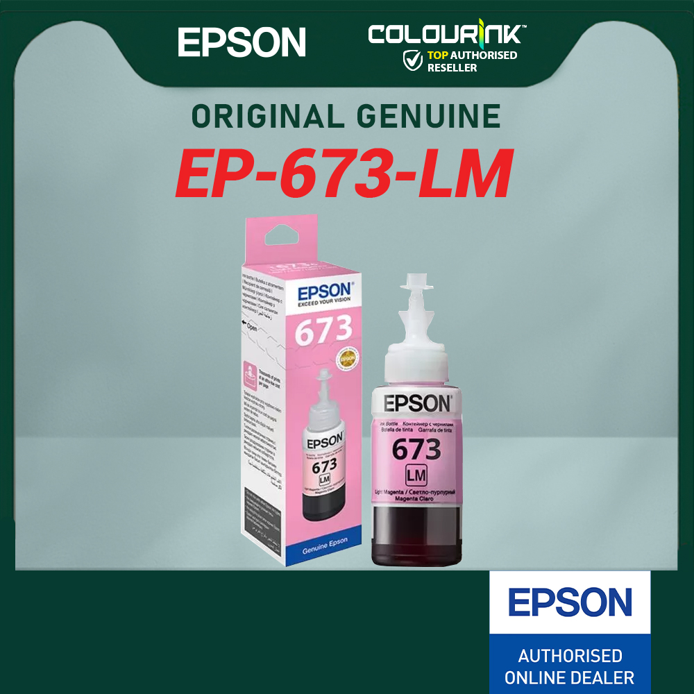 Epson Original Genuine T673 Refill Ink Bottle 70ml L800｜L805｜L850｜L1800 T6731 T6732 T6733 T6734 T6735 T6736