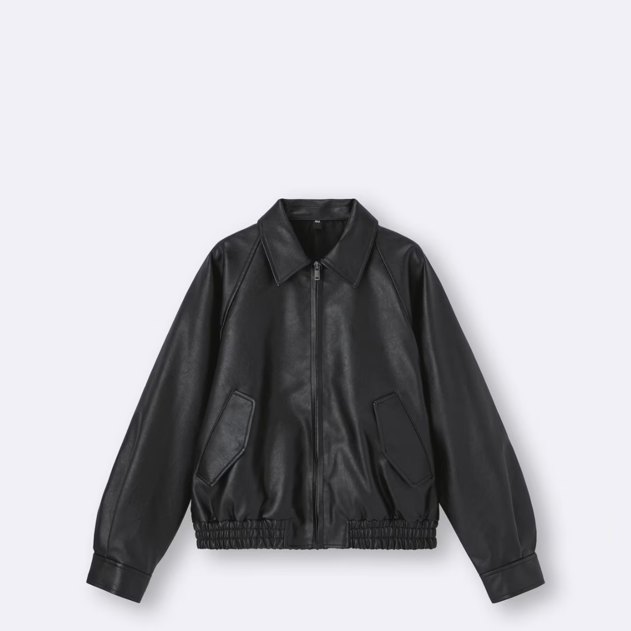 GU Faux Leather Harrington Jacket