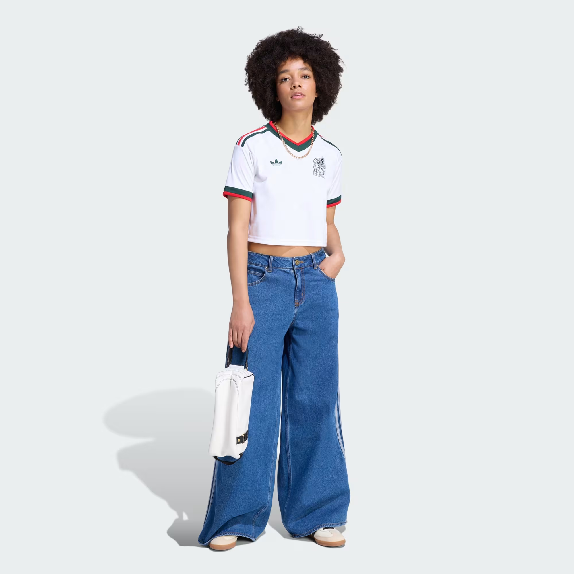 Adidas Mexico 墨西哥 2026-27 女裝短版作客球衣 (可加臂章) KE9976