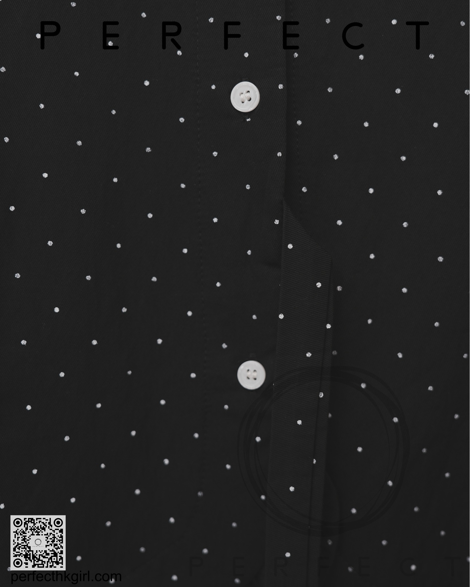 T0006_心型領RUFFLE衣腳上衣（黑色波點）