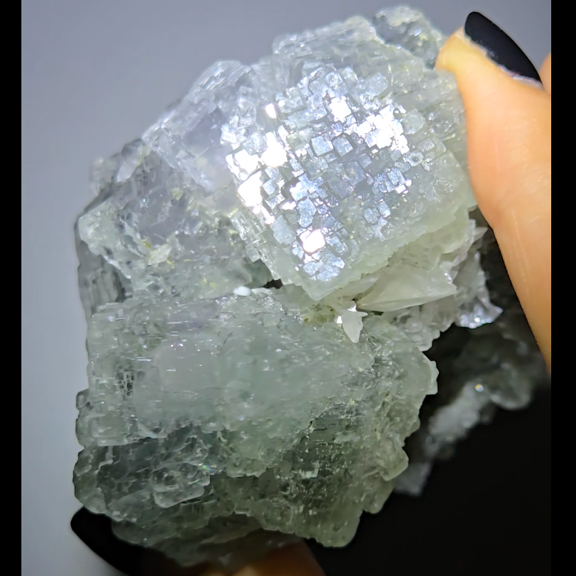 QR code cubic fluorite from Xianghualing - FL341