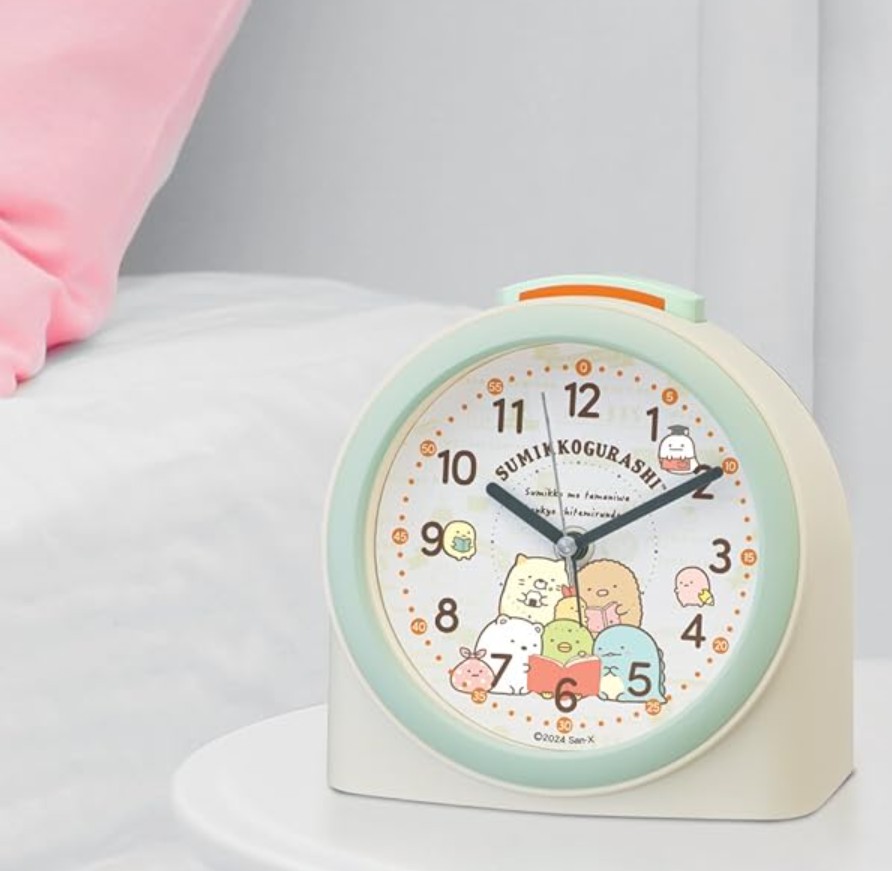 日本Seiko機芯 角落生物兒童鬧鐘 迷你起床鬧鐘 靜音掃秒 貪睡功能 床頭時鐘 開學必備