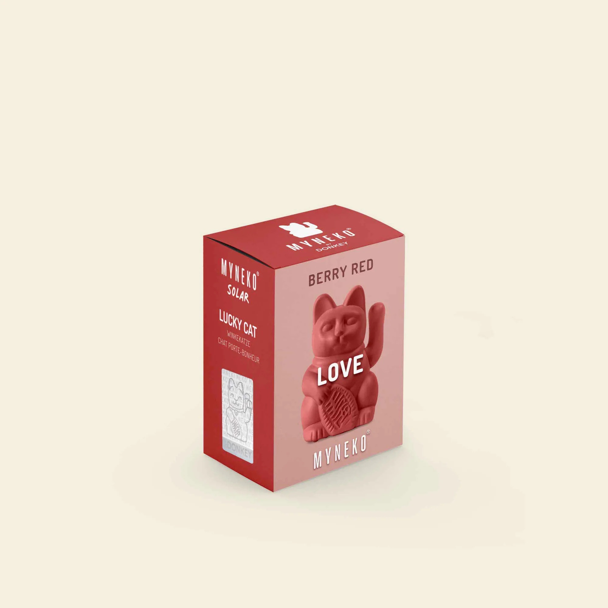 📦訂購 Donkey Products Lucky Cat Solar (BERRY RED) 莓果紅 招財貓