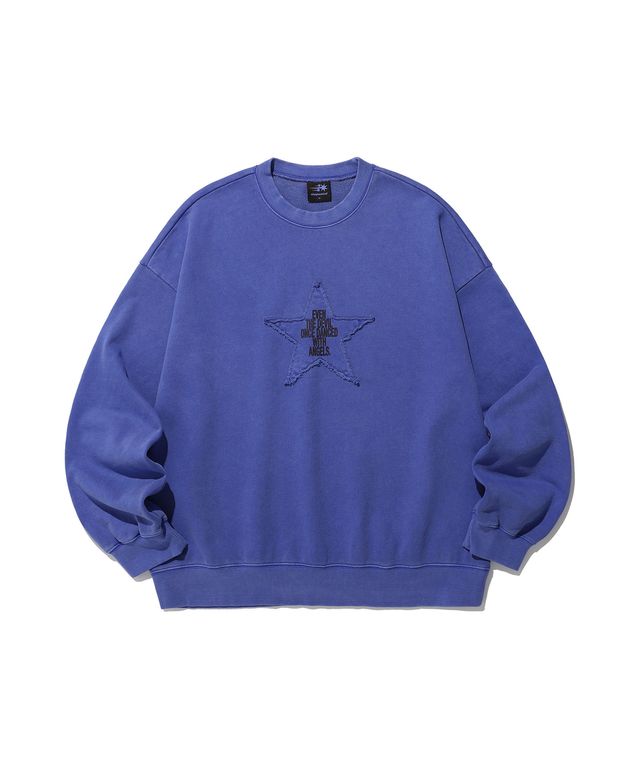 [ NICE GHOST CLUB] ★ STAR SLOGAN PIGMENT SWEATSHIRTS 🇰🇷訂購｜NICE GHOST CLUB 24FW｜STAR SLOGAN PIGMENT