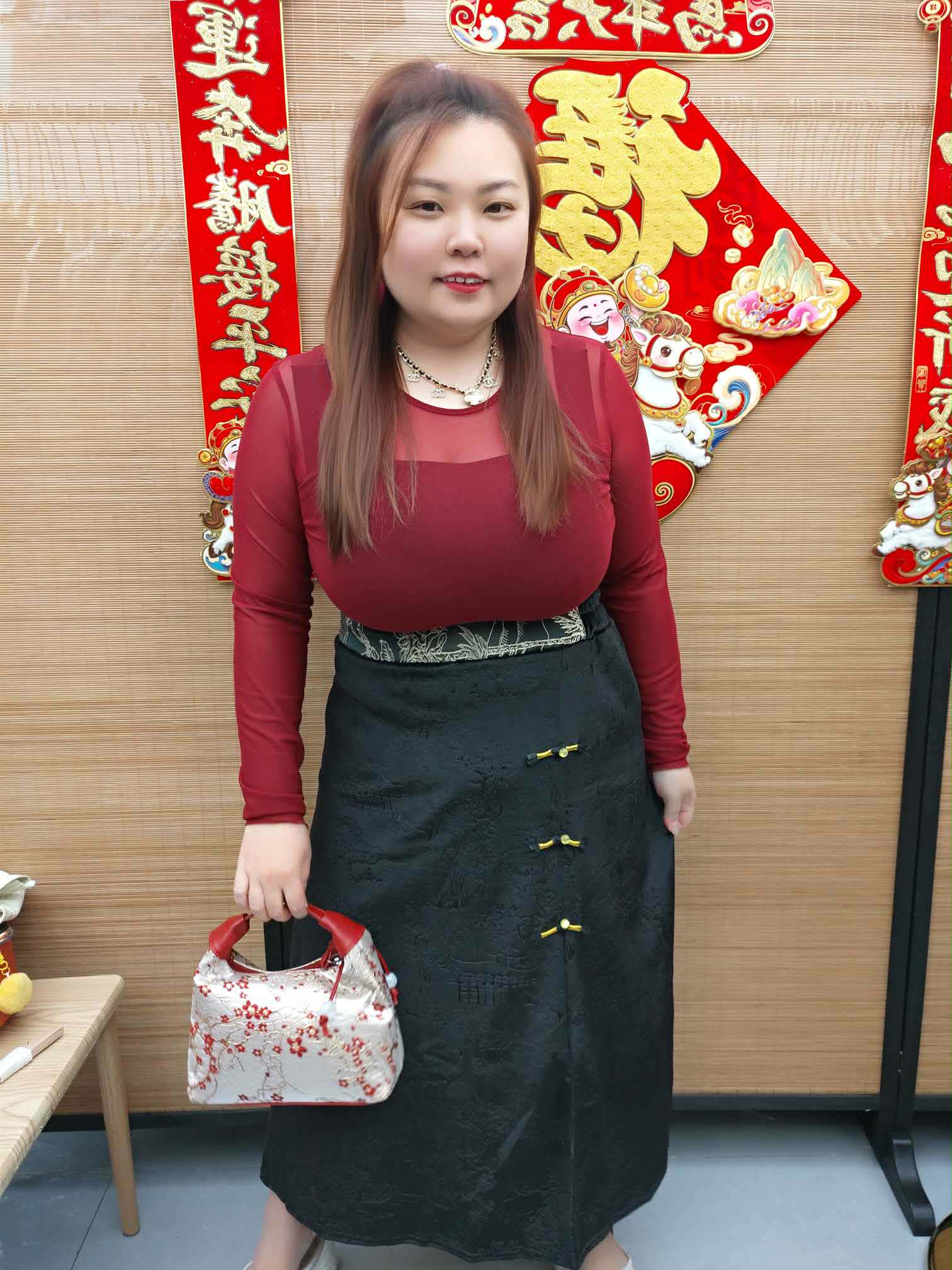 DDG02 新中式设计印花裙（腰围 30-42寸以内）