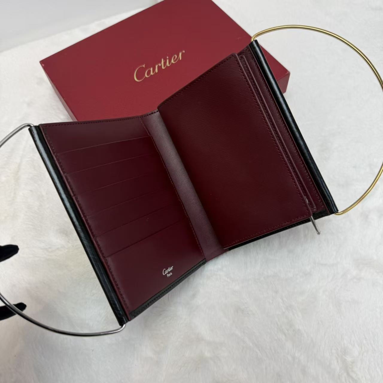 Cartier卡地亞 雙環手提包 黑色 金銀雙環 晚宴包 經典優雅時尚女士晚會聚會手輓包