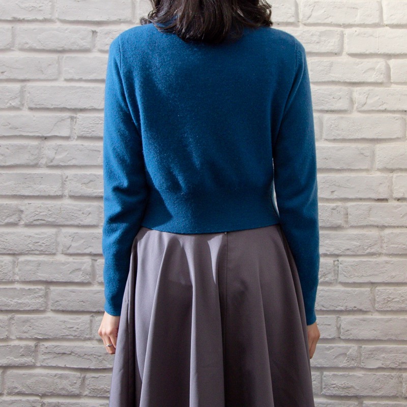 (Ready-Made)1950s Style Peakcock Blue Cashmere Cardigan(FM094)
