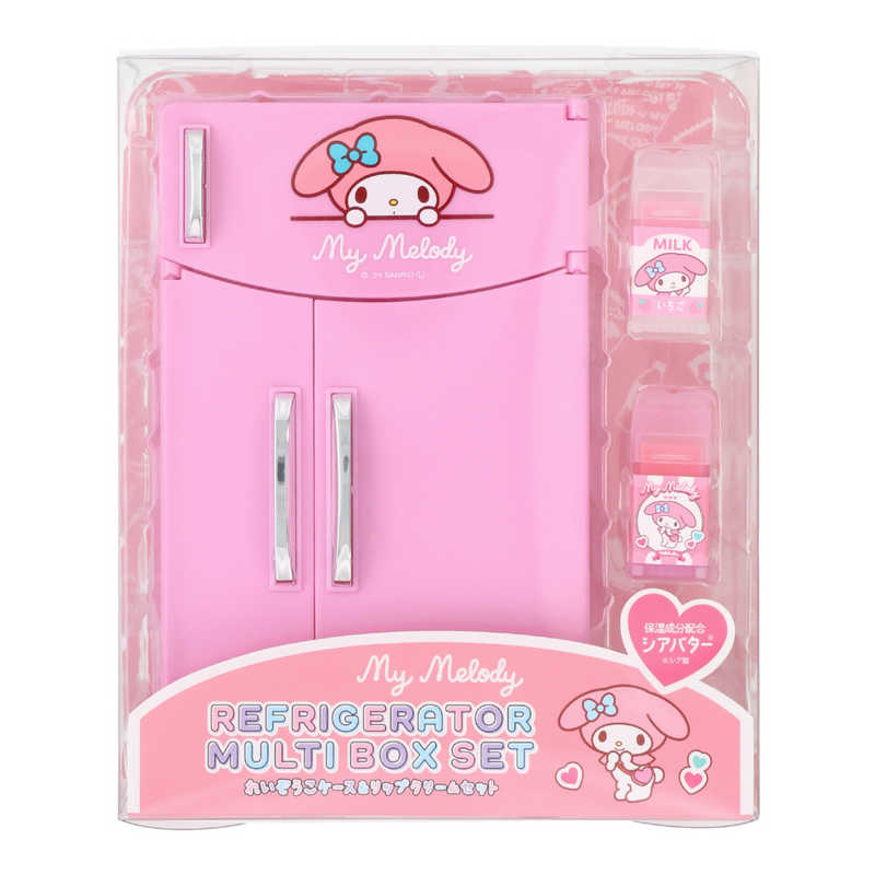 My Melody 雪櫃造型潤唇膏收納盒連兩支潤唇膏