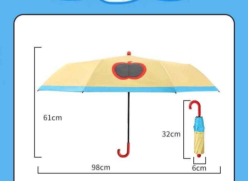 鍾意😍 👇$65把。2把起$55把。🍎超可愛蘋果晴雨兩用摺疊傘☂️｜小朋友必備！