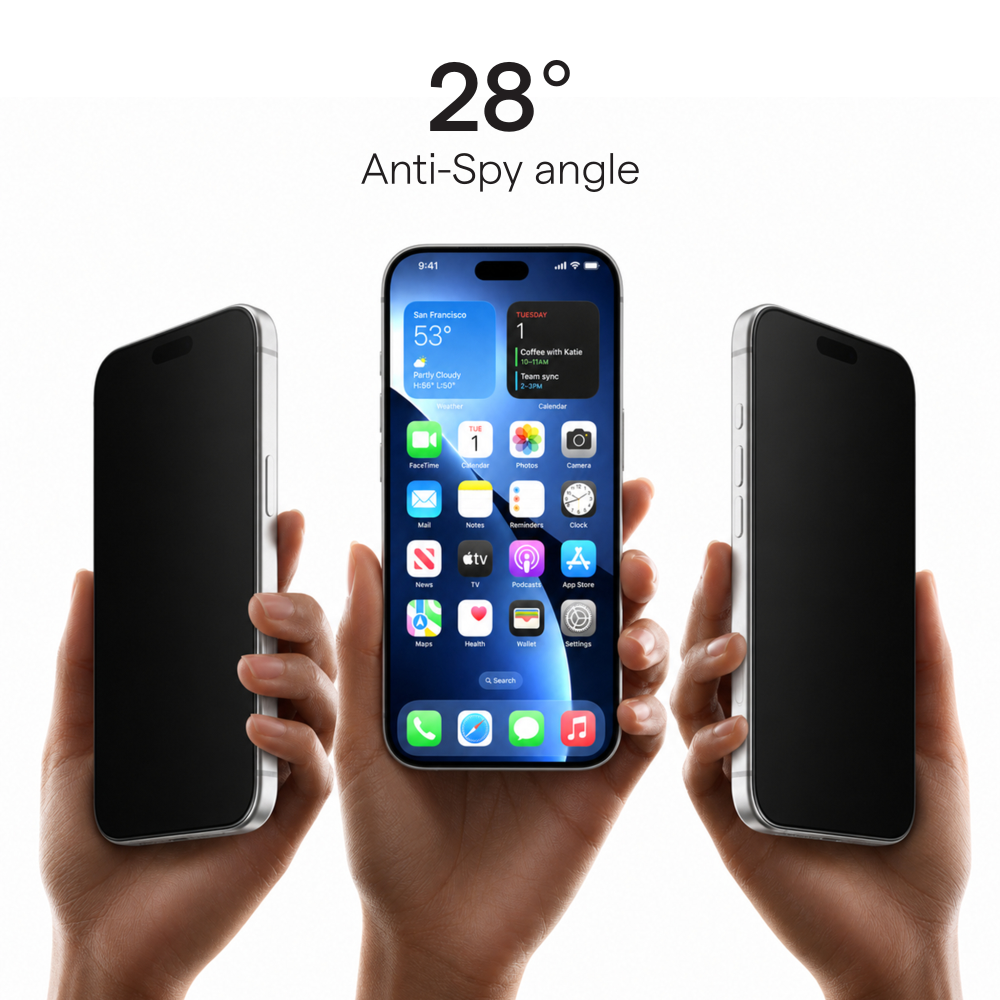 GUAN iPhone 18 series 雙向28°防窺鋼化玻璃貼