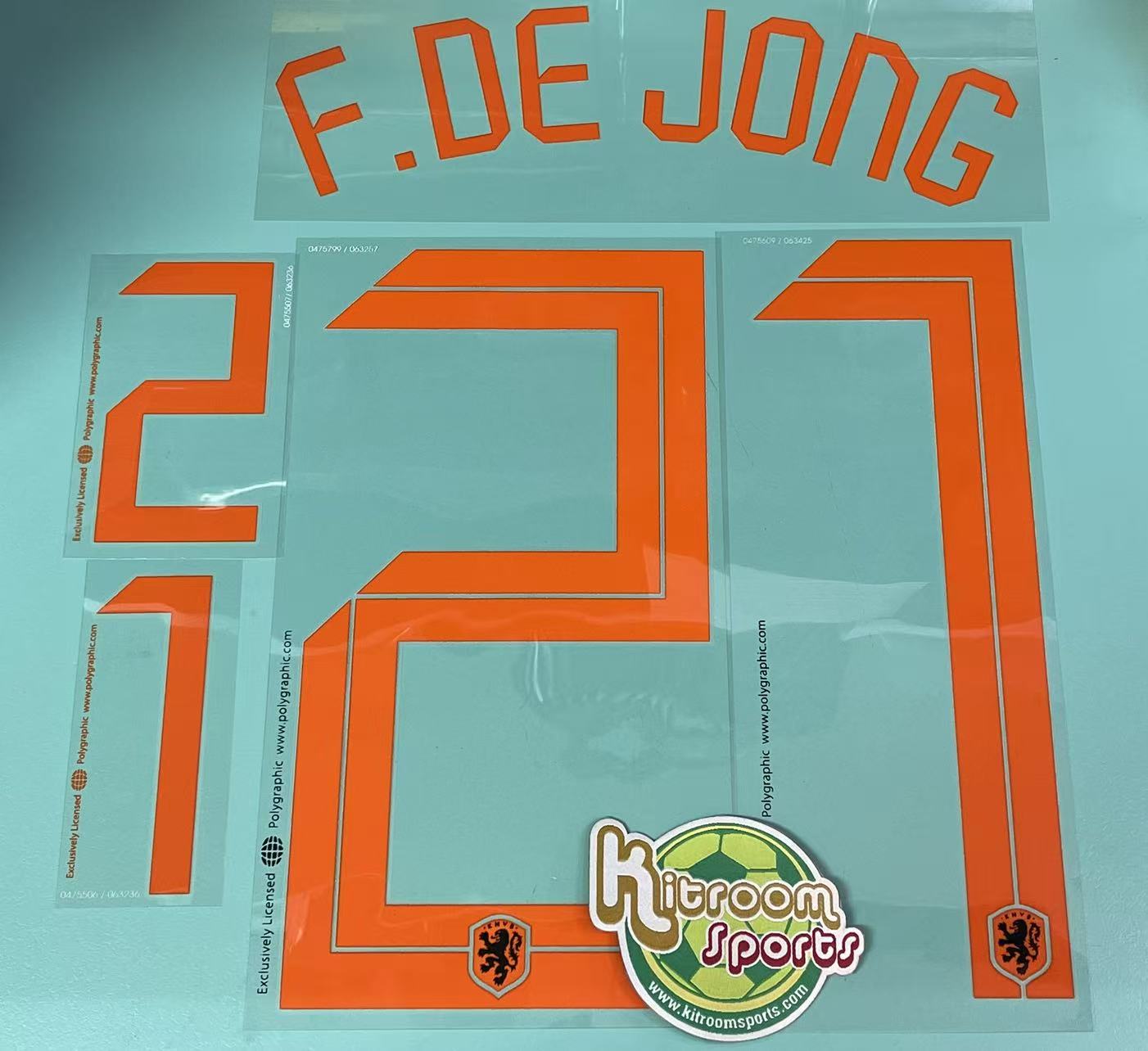 2020 Holland Away Nameset #21 F.DE JONG