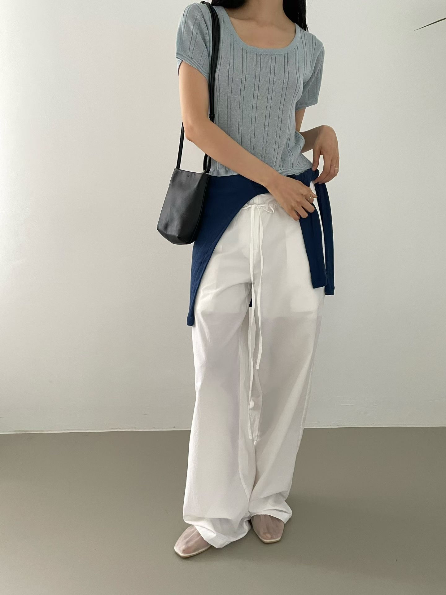 東大門女裝Find | ribbon knit top(可前後著)