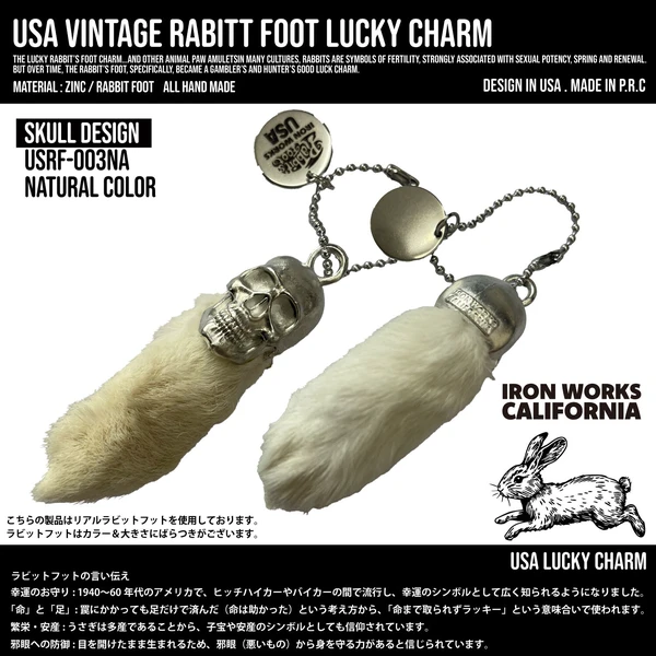 USA Vintage Rabbit Foot Lucky Charm