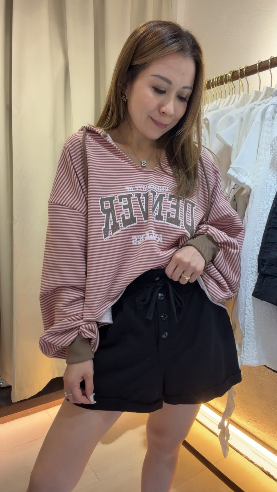 New條紋連帽休閒上衣