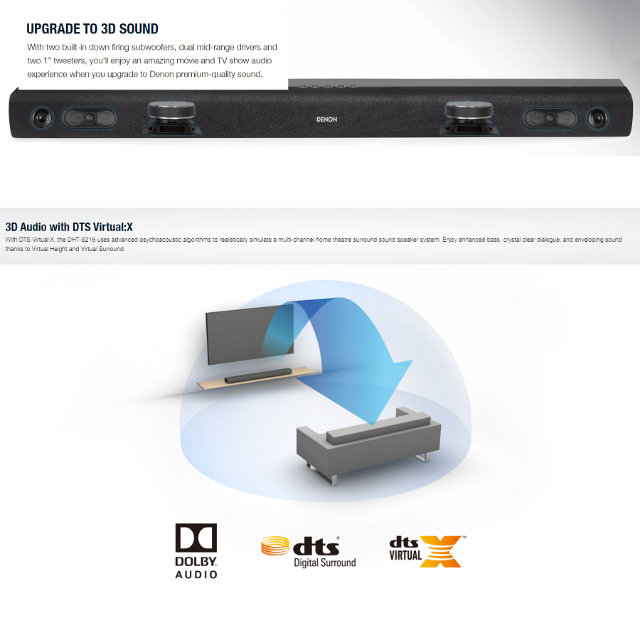 Denon DHT-S216 All-in-One Soundbar with DTS Virtual | Luen Hing