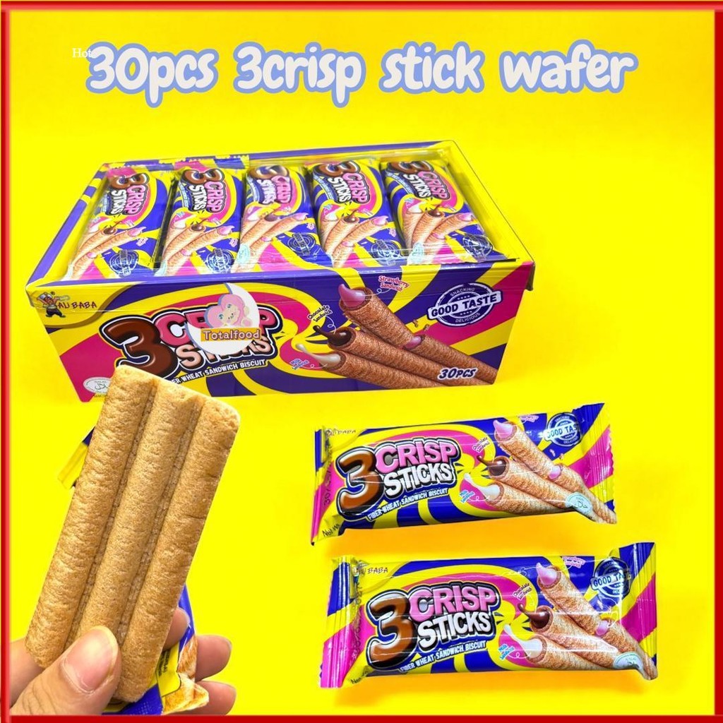 30pcs Alibaba 3Crisp Stick Wafer  Wheat Sandwich Biscuit