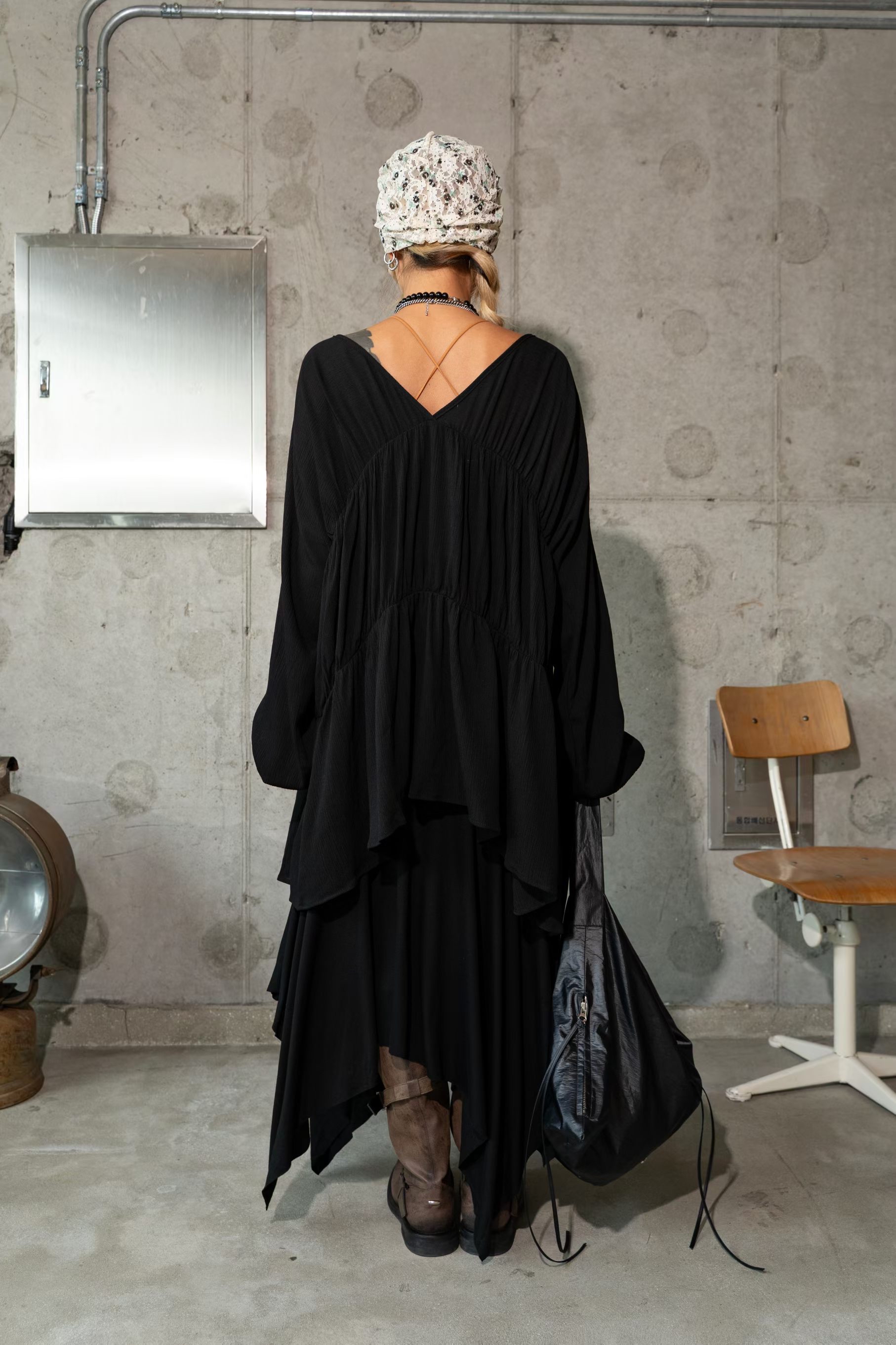 東大門女裝| 2 way Blouse(Green/Whit/Black)