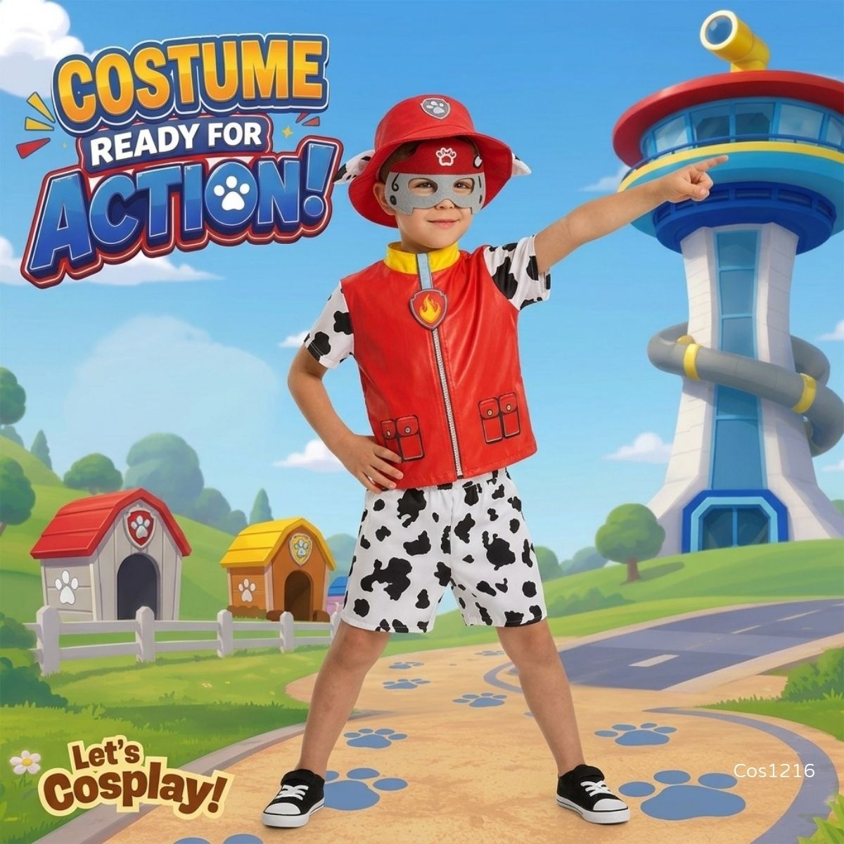 汪汪隊立大功毛毛服裝 Paw Patrol Marshall Costume｜兒童故事角色扮演｜Lets Cosplay 香港現貨