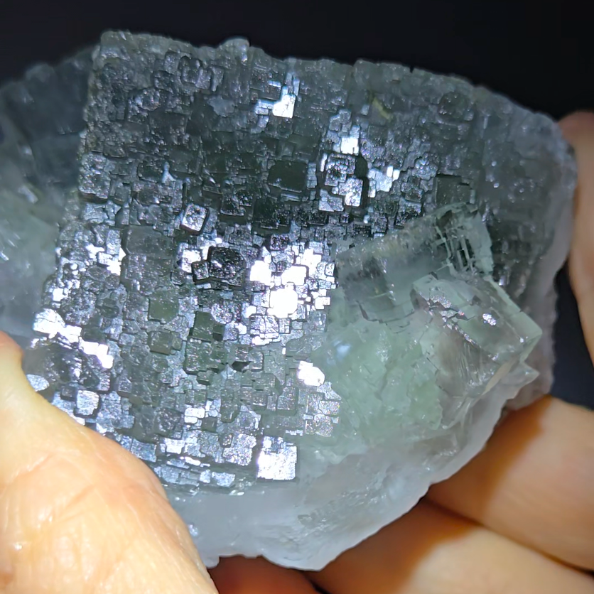 QR code cubic fluorite from Xianghualing - FL333
