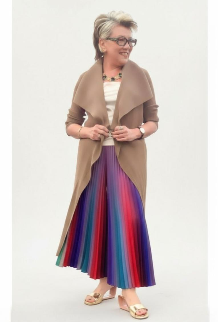 Rainbow Pleated Palazzo Pants