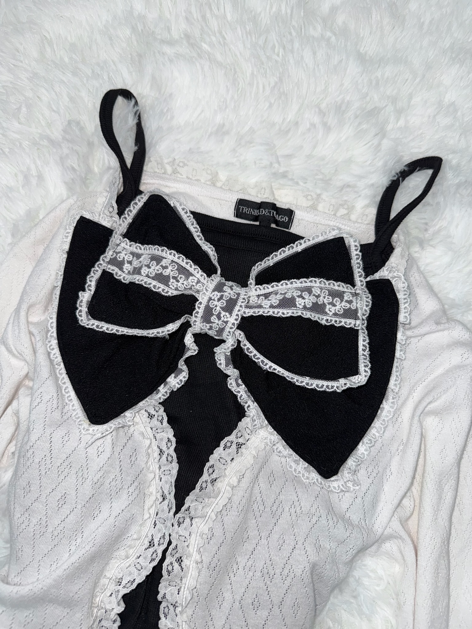 Black & White Lace Bow Set