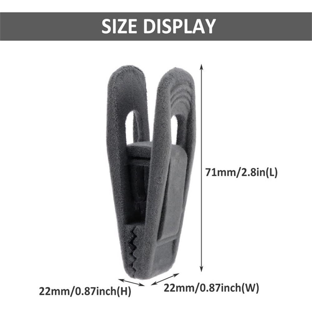 10x 植絨衣服夾子 灰色 UB0241