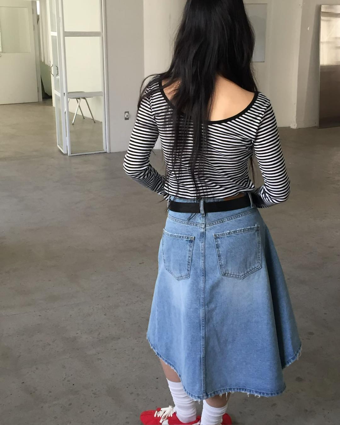 不規則腳牛仔裙