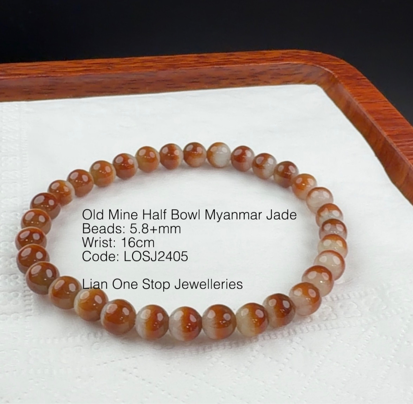Code: LOSJ2405 Single lap Old Mine Half Bowl Myanmar Jade 5.8+mm 