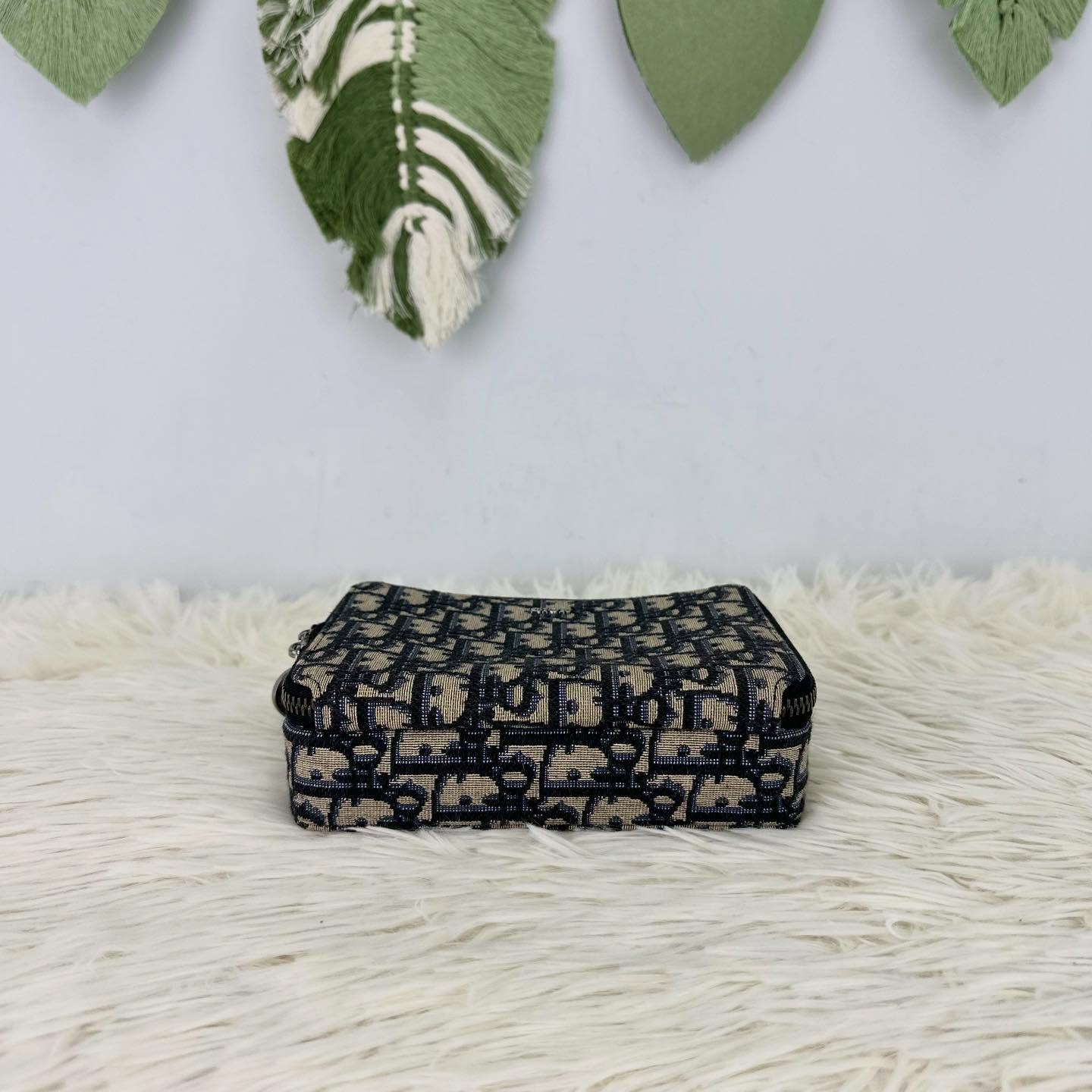 DIOR 🤍PRE OWNED Oblique 米黑色緹花相機包 斜肩包🖤