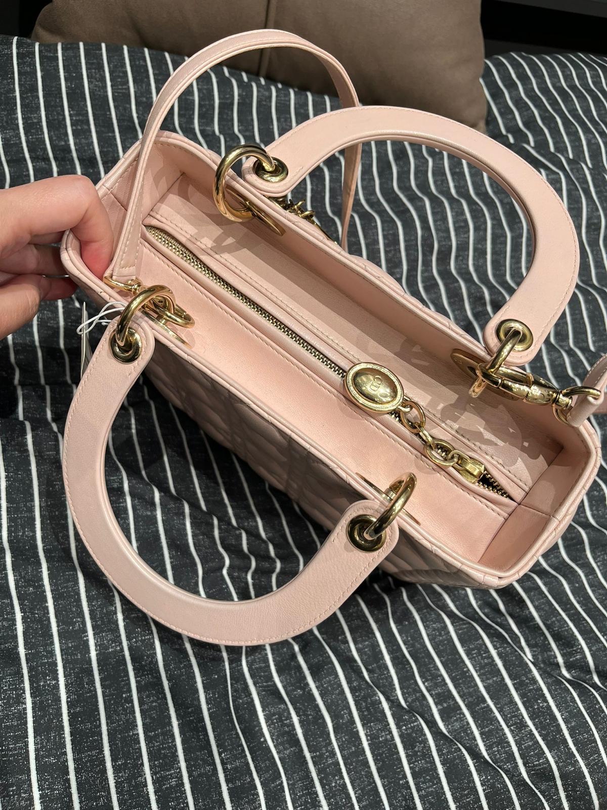 Dior Lady Dior Pink Medium 100%Authentic, 95%New ✅dust bag
