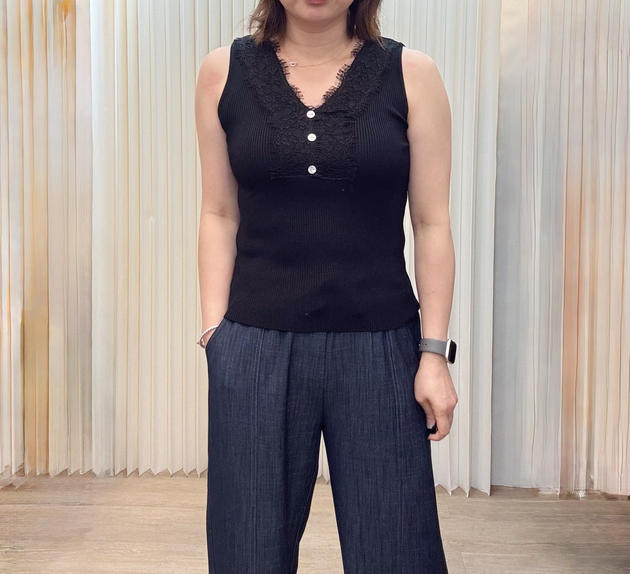 韓國V領針織背心 M584 04Pe59160