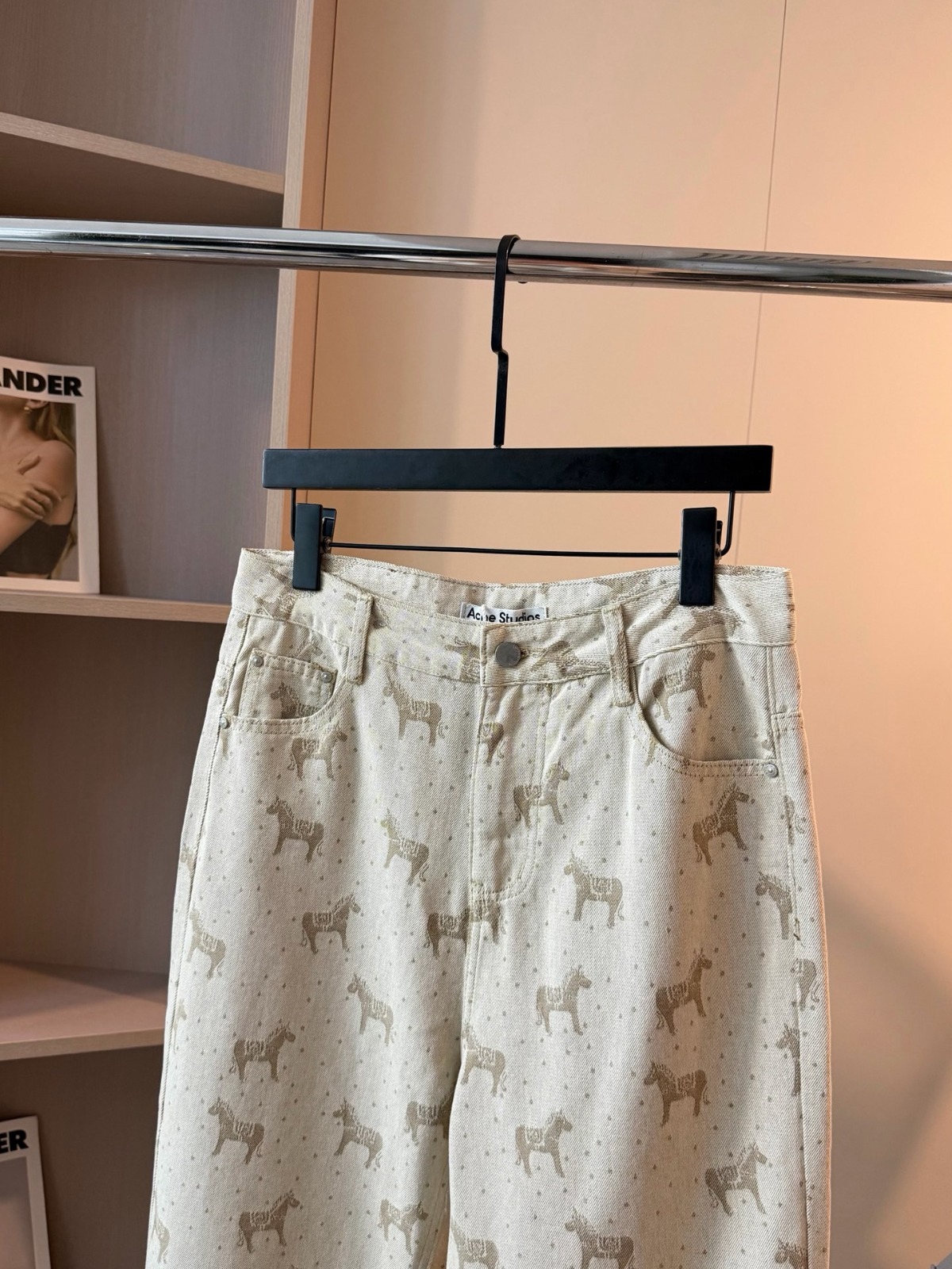 Acne Studios 小馬提花直筒闊腿褲