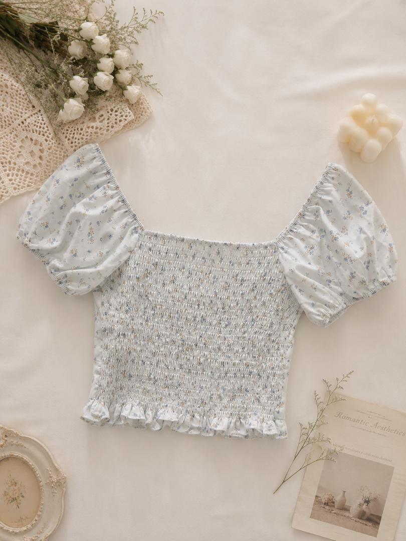 A012030 Korean Sweet Floral Top