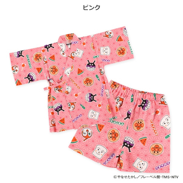 🇯🇵預訂 日本直送🇯🇵麵包超人滿印純棉粉紅色甚平上下套裝